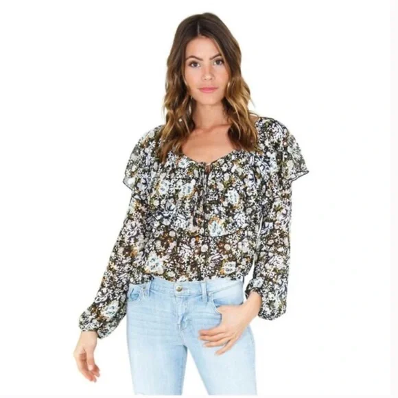 INTIMATELY FREE PEOPLE Say It To Me Bodysuit in Black Multi Floral // XS - Picture 1 of 9